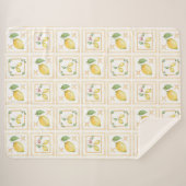 Mediterrenean Citrus Lemon pattern Sherpa Deken (Voorkant (horizontaal))