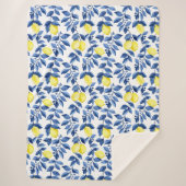 Mediterrenean Citrus Lemon pattern Sherpa Deken (Voorkant)