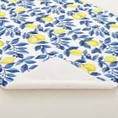 Mediterrenean Citrus Lemon pattern Sherpa Deken (3/4)