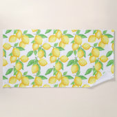 Mediterrenean Citrus Lemon pattern Strandlaken (Voorkant)