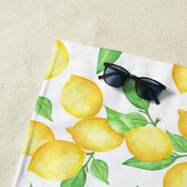 Mediterrenean Citrus Lemon pattern Strandlaken