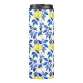 Mediterrenean Citrus Lemon pattern Thermosbeker (Achterkant)