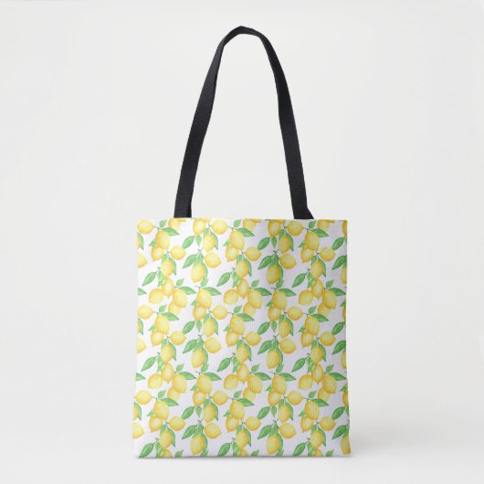 Mediterrenean Citrus Lemon pattern Tote Bag (Voorkant)