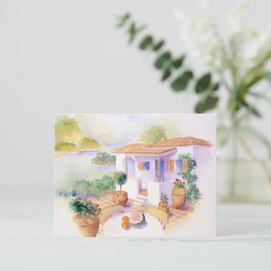 Meditteranese villa briefkaart (Staand voorkant)