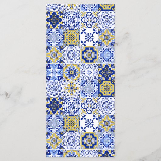 Meditterranean Style Wedding with italian tiles Programmakaart (Achterkant)