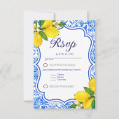 Meditterranean Wedding with italian Tiles RSVP Kaartje (Voorkant)