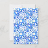 Meditterranean Wedding with italian Tiles RSVP Kaartje (Achterkant)