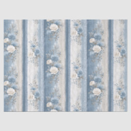 Medium Baby Blauwe Streep & Kant Tissuepapier