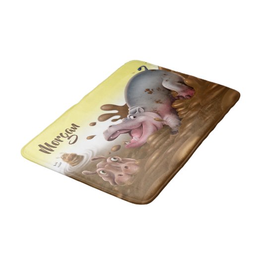 Medium badmat Muddy Hippos (Gekanteld)
