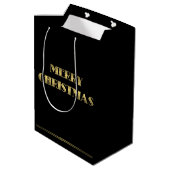 Medium Black Art Deco-kerstcadeaus Cadeauzakje (Achterkant Gekanteld)