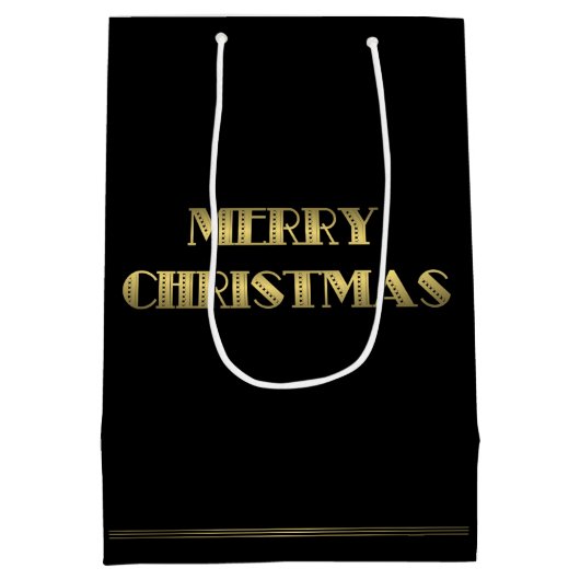 Medium Black Art Deco-kerstcadeaus Medium Cadeauzakje (Achterkant)