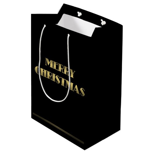 Medium Black Art Deco-kerstcadeaus Medium Cadeauzakje (Achterkant Gekanteld)
