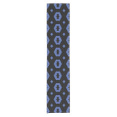 Medium blauw en zwart: Geometriana 1 Korte Tafelloper (Voorkant)