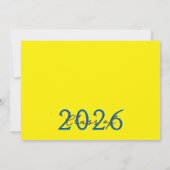 Medium Blauw & Geel Foto Filmstrip Afstuderen Kaart (Achterkant)