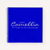 Medium blauw lieve dochter letters keepsake chic notitieboek (Voorkant)