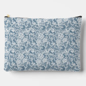 MEDIUM BLAUW MET INGEWIKKELDE WITTE KANT LOOK ETUI (Voorkant)