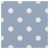 Medium blauwe witte polka stippen stof (Close Up)