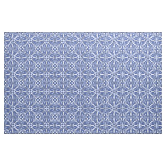 Medium Blue Bunny Rabbit Medallion Pattern Cute Stof (Yard (91,4 cm))