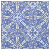 Medium Blue Bunny Rabbit Medallion Pattern Cute Stof (Swatch)
