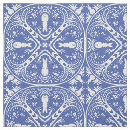 Medium Blue Bunny Rabbit Medallion Pattern Cute Stof