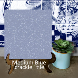 Medium Blue Crackle Glaze Decorator Dedham Delft Tegeltje