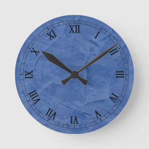 Medium Blue Faux Finish Roman Numerals Ronde Klok