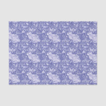 Medium Blue Rabbit Bunny Bird Floral Chinoiserie