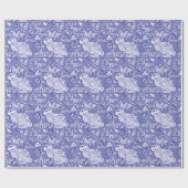 Medium Blue White Rabbit Bunny Bird Tile Cadeaupapier (Vlak)
