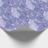 Medium Blue White Rabbit Bunny Bird Tile Cadeaupapier (Hoek)