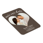 Medium Bruin Hart Foto Bruiloft Save the Date Magneet (Rechterzijde)