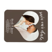 Medium Bruin Hart Foto Bruiloft Save the Date Magneet (Horizontaal)