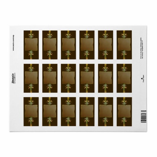 Medium bruin Posies Apothecary Label (Full Sheet)