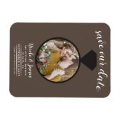 Medium bruine trouwring foto Save the Date Magneet (Horizontaal)