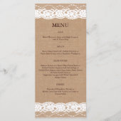 Medium Burlap en kant Menu 2 (Voorkant)