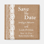 Medium Burlap & Kant Save the Date Magnet (Voorkant)