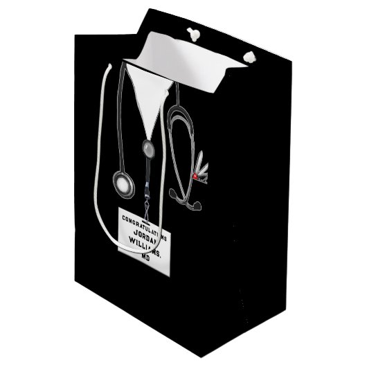 Medium-cadeau voor Afstuderen van de Medische Scho Medium Cadeauzakje (Voorkant Gekanteld)