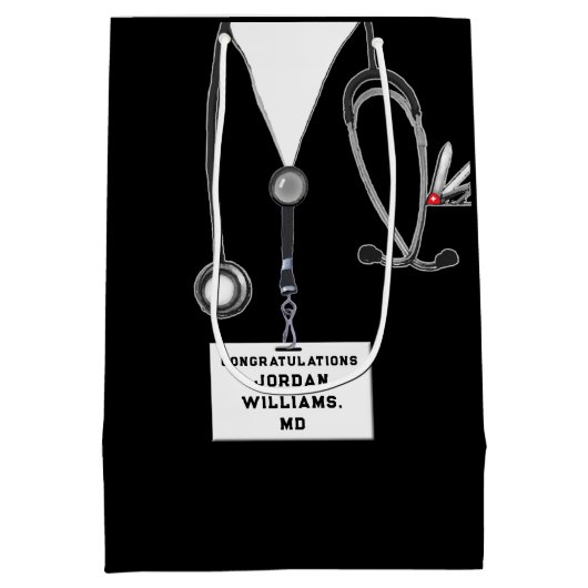 Medium-cadeau voor Afstuderen van de Medische Scho Medium Cadeauzakje (Achterkant)