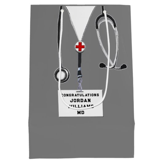 Medium-cadeau voor Afstuderen van de Medische Scho Medium Cadeauzakje (Achterkant)