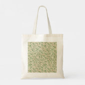 Medium Canvas tas beige met stijlvolle groene blad (Achterkant)