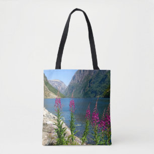 Medium Canvas tas met Norway River Scene