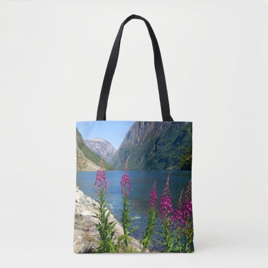 Medium Canvas tas met Norway River Scene (Voorkant)