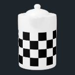 Medium Chess Teapot Theepot<br><div class="desc">zwarte en witte blokjes</div>