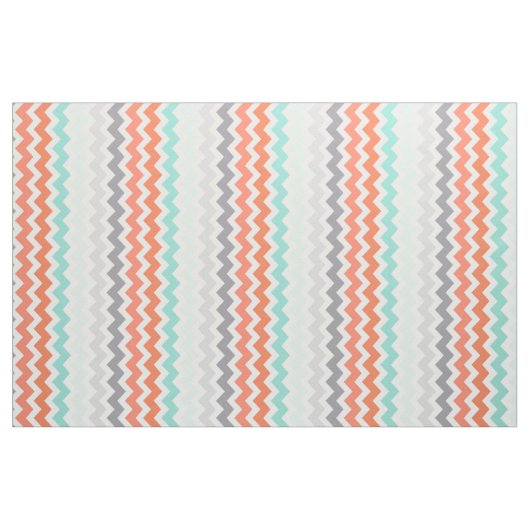 Medium Chevron Stripes Blue Coral Grey Paars Stof (Yard (91,4 cm))