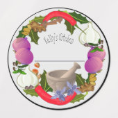 Medium Circle Waterdicht Label met Groenten (Design 2)