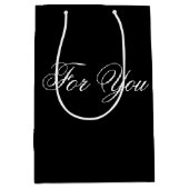 Medium Classy Zwart Designer Gift Bag Cadeauzakje (Voorkant)
