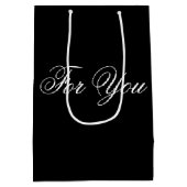 Medium Classy Zwart Designer Gift Bag Medium Cadeauzakje (Achterkant)