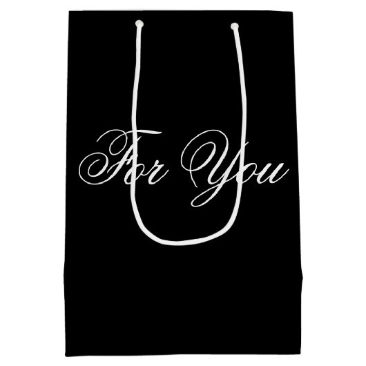 Medium Classy Zwart Designer Gift Bag Medium Cadeauzakje (Achterkant)