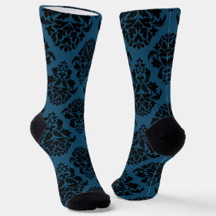 Medium Deep Blauwgroen Damask 2 Sokken