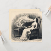 Medium die ectoplasma uitstoot Spookachtige spirit Kaart (Voorkant / Achterkant in situ)