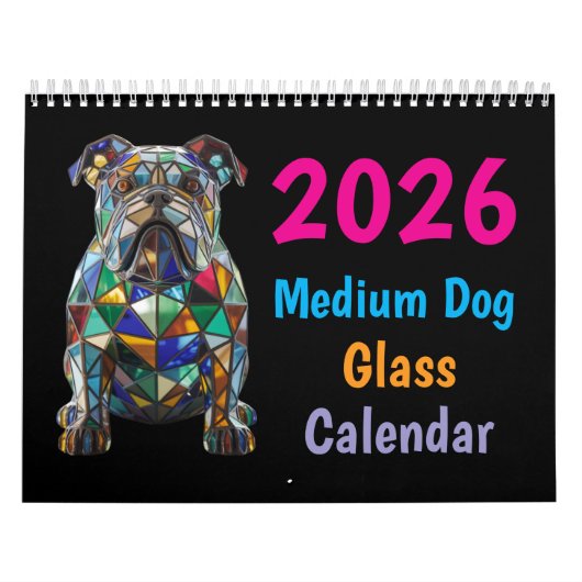 Medium Dog Glass Calendar Kalender (Hoes)